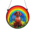Dachshund Red Rainbow Bridge Stained Glass Effect Suncatcher